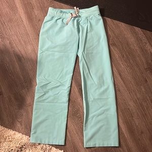 Figs aqua blue scrub bottoms